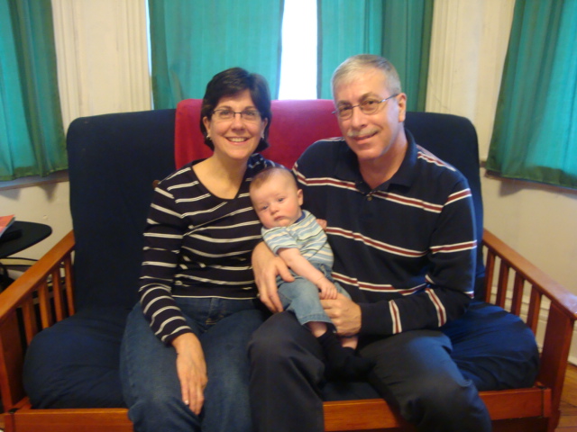 Nana, Gran-D and Emmett The dress code that day was stripes.