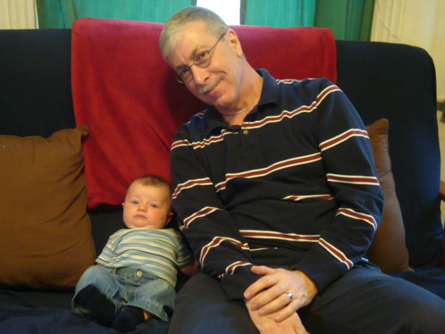 Gran-D and Em on the couch Just hangin' on the couch.
